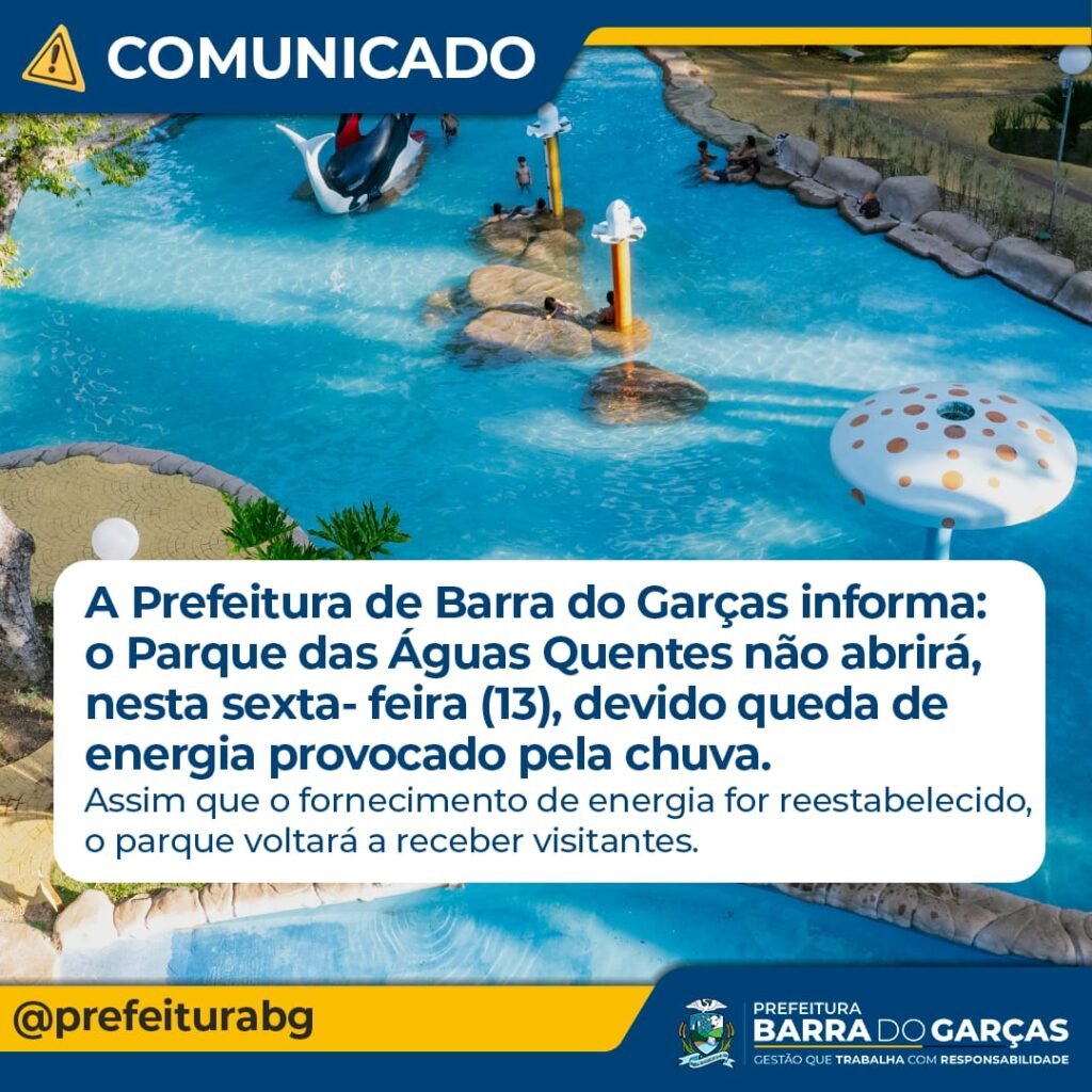 Em Barra do Garças, Parque Águas Quentes funcionará todos os dias até o dia  22 de janeiro